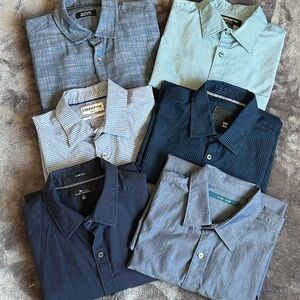 Men's Medium Assorted Brand Casual Shirts - Shades of Blue Group 2